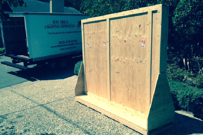 A framed crate at Bay Area Crating Service