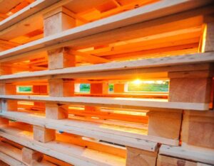 Heat treated wooden pallets stacked with durable construction in San Francisco & Sacramento
